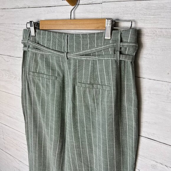 Vero Moda Pants SZ 8 Serena High Waist Paper Bag Laurel Wreath Pinstriped Beachy - Picture 15 of 16